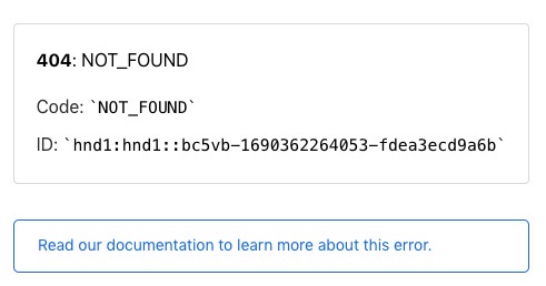 表示されたドメインにアクセスするとNOT FOUND