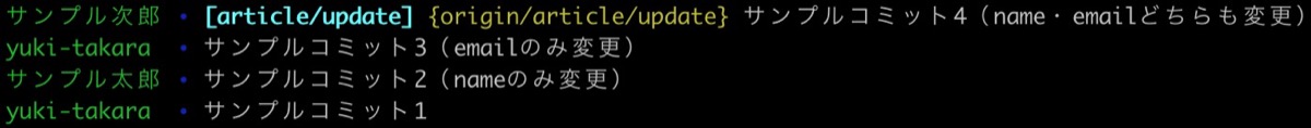 tigでのコミットの表示